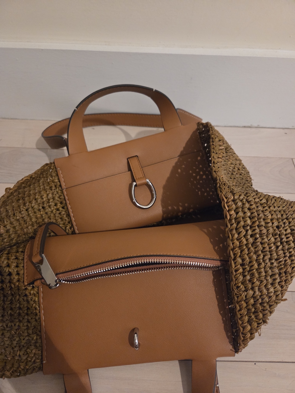 Proenza Schouler Brown Woven Tote with Tan Leather Panel - Picture 7 of 10